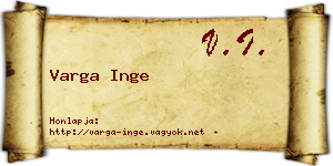 Varga Inge névjegykártya