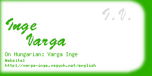 inge varga business card